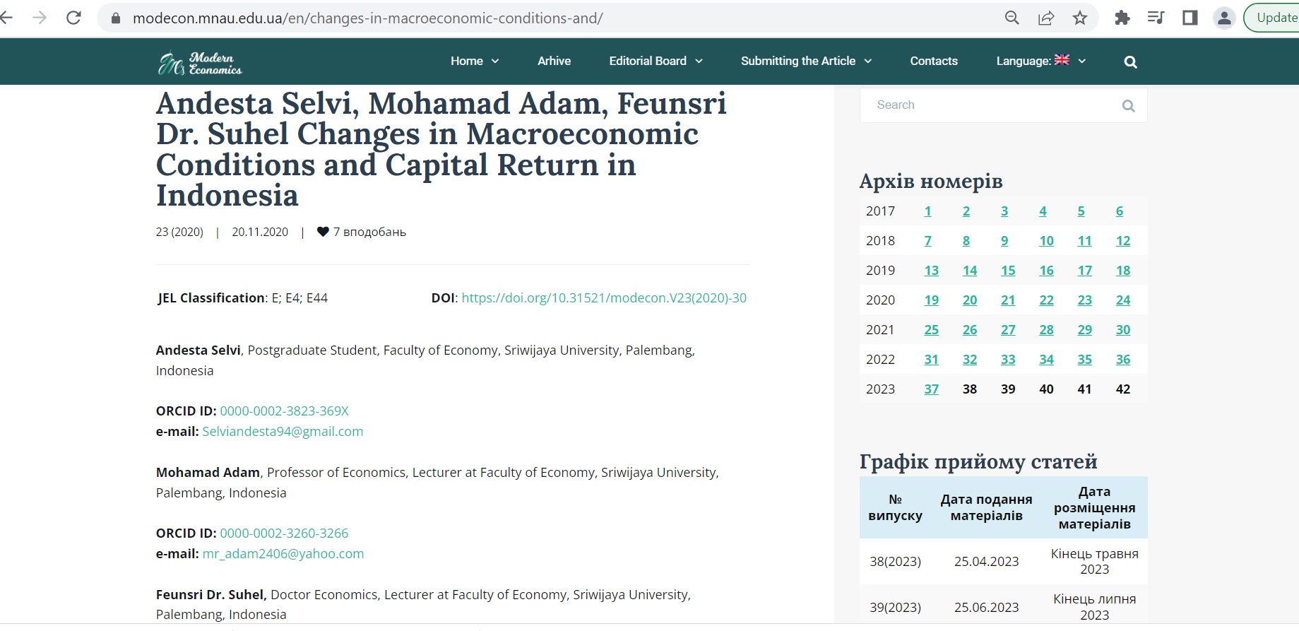 Changes in macroeconomic conditions and capital return in indonesia